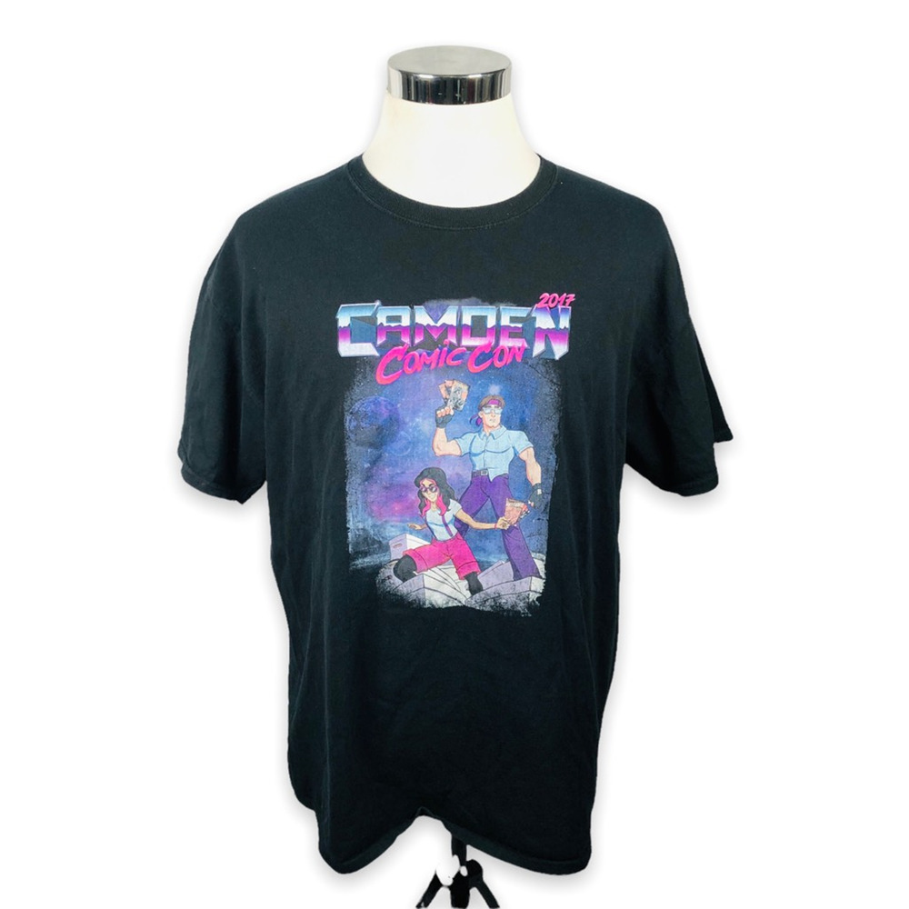 2017 Camden Comic Con T-Shirt Mens XL Graphic Convention Cotton Tee‎ Black Crew